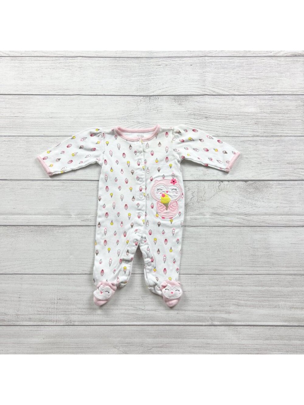 Just One You Carter's Ice Cream Print Footed Infant Sleeper Pajamas 0-3 Months